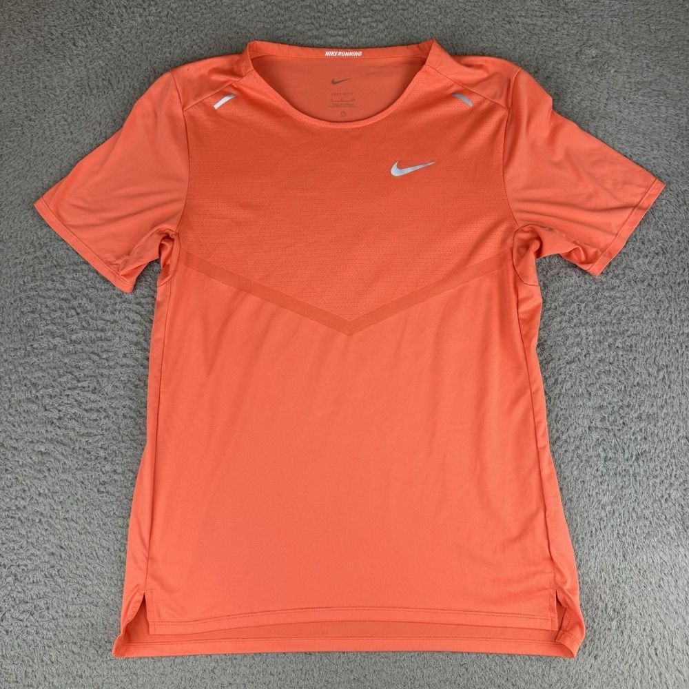 Nike Rise 365 Running Top Dri-FIT Short Sleeve CZ9184-643 Adobe Mens Size Small‎